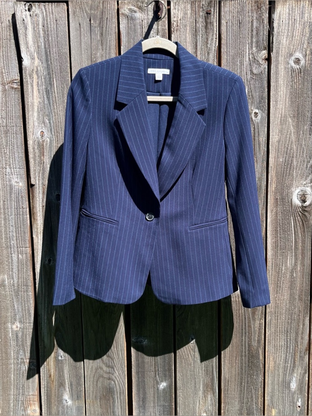Free Assembly navy pinstripe one button blazer size small